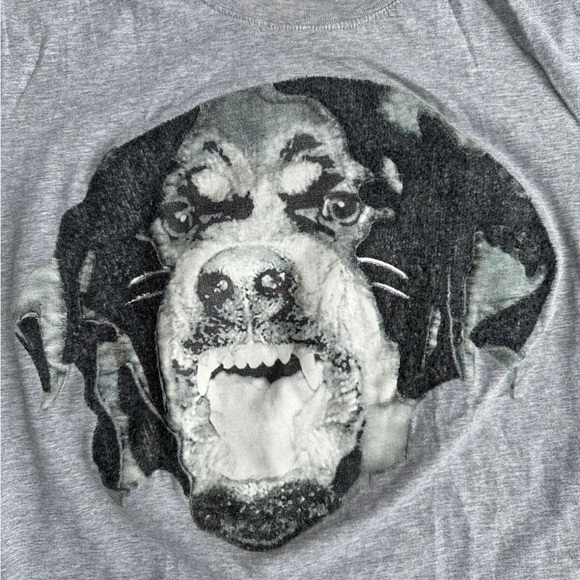 GIVENCHY T-Shirt Cotton grey Rottweiler Dog Photo Wmns Small - Picture 3 of 8